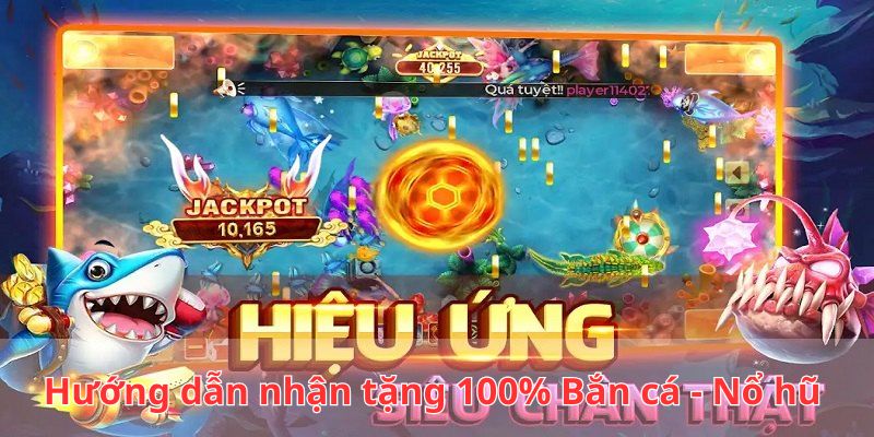 Hướng dẫn sử dụng ưu đãi tặng 100% tại sảnh bắn cá - nổ hũ